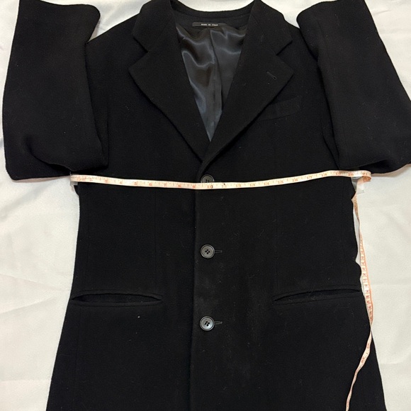 Armani Collezioni Men's Black Cashmere Overcoat Size 42 - Picture 11 of 16